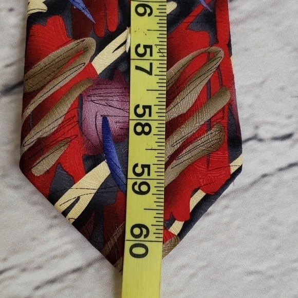 J. Garcia Zoot Coll 54 Silk Tie EUC 60" Red Tan Ye - Picture 8 of 10